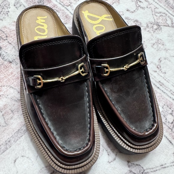 Sam Edelman Lennon Mule Loafers Lug Sole Brown Academia Punk Slip-On Sz 6.5 - Picture 2 of 6